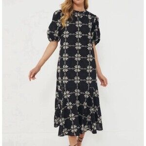 NWT Tuckernuck Black & White Eyelet Lewis Dress Midi Size Medium